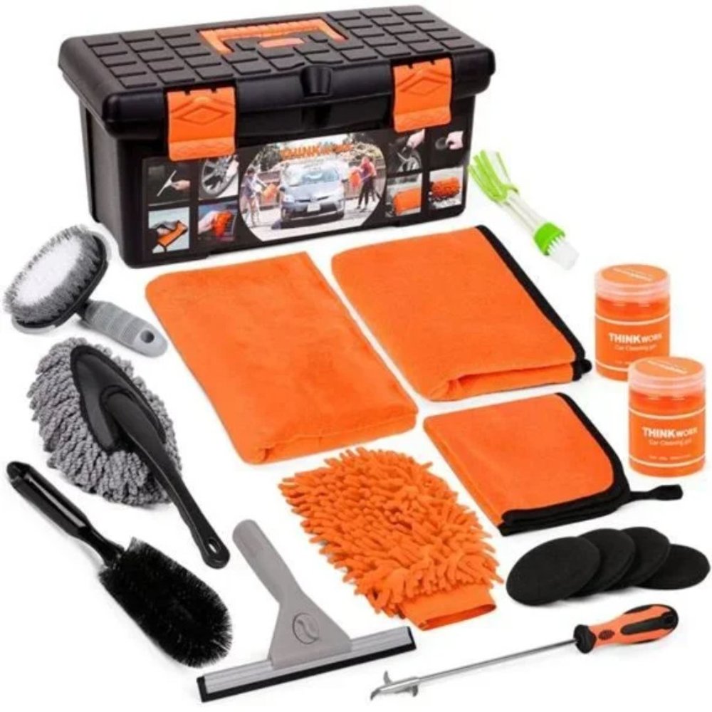New Car Cleaning Kit Interior Detailing kit with Sturdy Toolbox